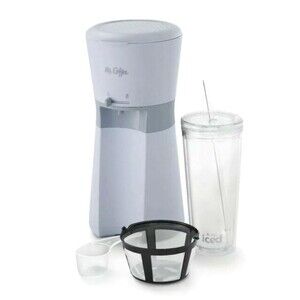 Mr. Coffee Iced Coffee Maker with Reusable Tumbler and Coffee Filter Gray New